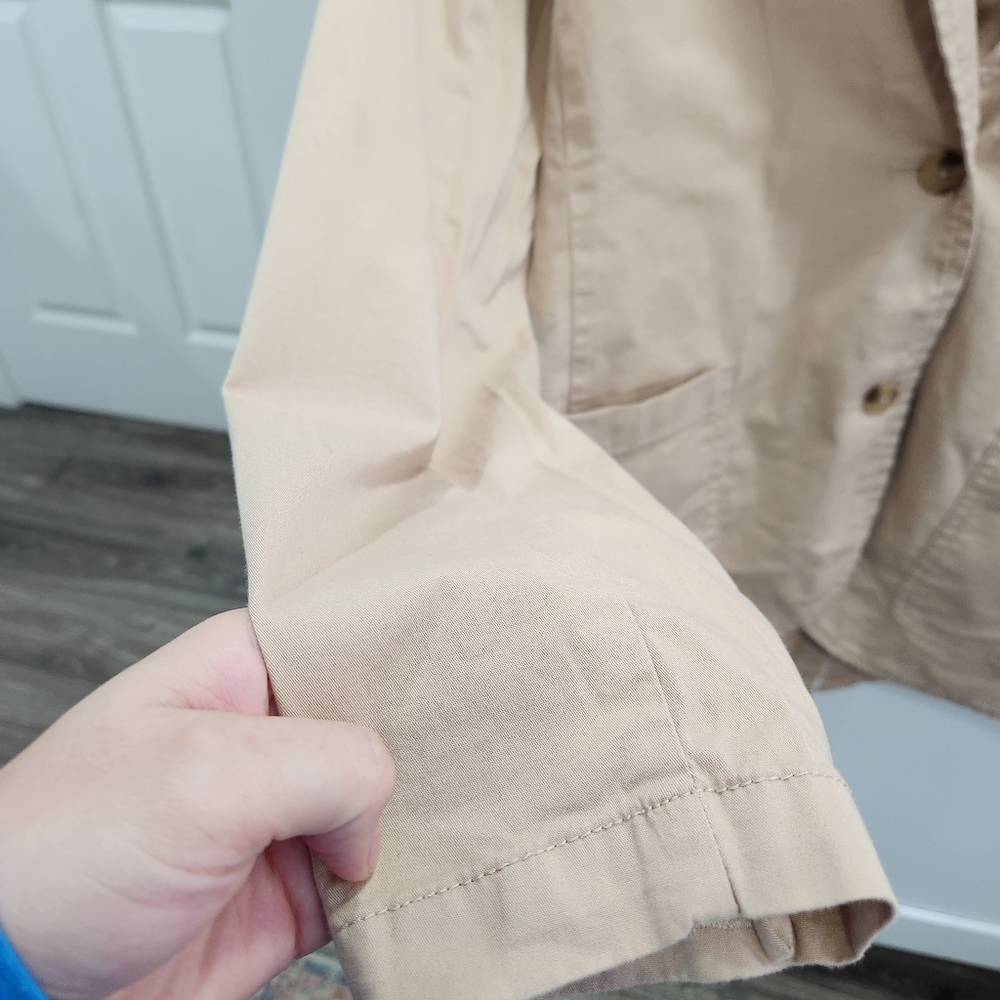 Pact Sesame Boulevard Brushed Twill Blazer Women’s XS Beige Tan With Pockets - Picture 6 of 12